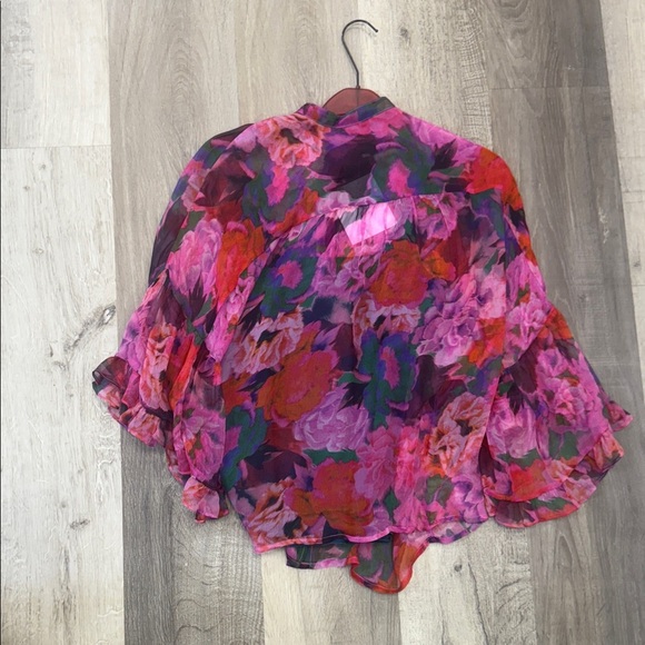 ❄️☀️Johnny Was Vibrant Floral Blouse - Pink and Purple - Picture 4 of 4